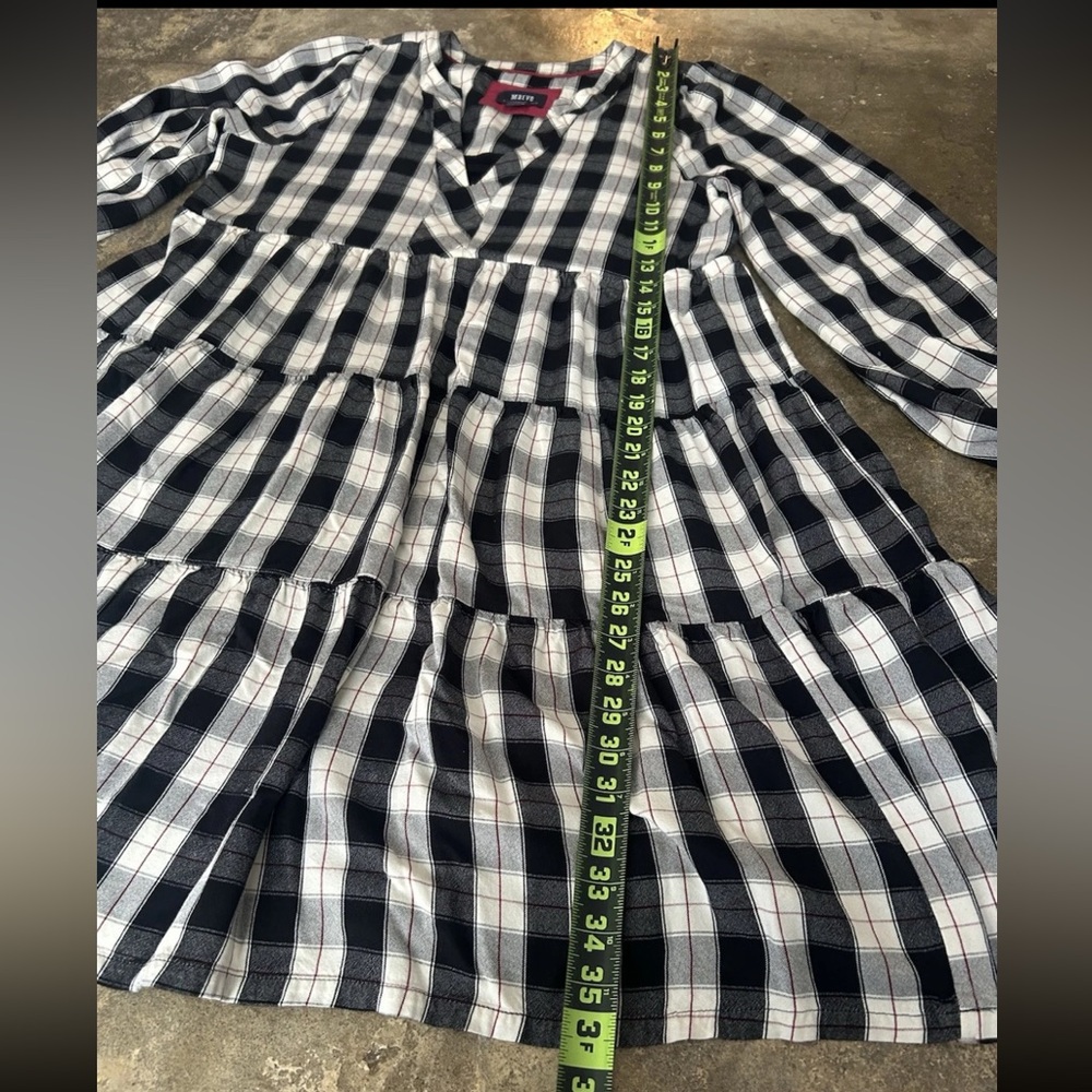Maeve Black and White Plaid Midi Dress - Picture 8 of 14